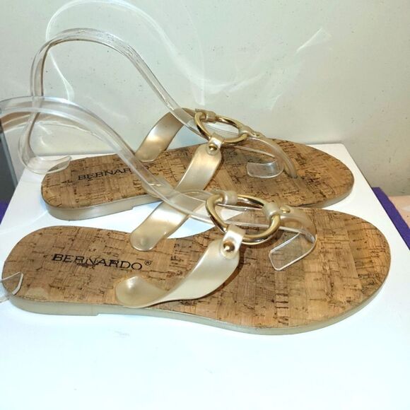 Bernardo "Matrix" Thong Jelly O-Ring Cork Taupe Sandals Sz.10 Ret. $109 - Picture 5 of 7